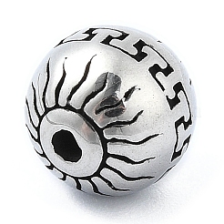 304ステンレススチールビーズ  ラウンド  アンティークシルバー  10x10mm  穴：1.6mm&nbsp;STAS-H219-10AS