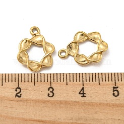 304ステンレスペンダント  花のチャーム  14KGP本金メッキ  16x11.5x2mm  穴：1.6mm&nbsp;STAS-L022-226G
