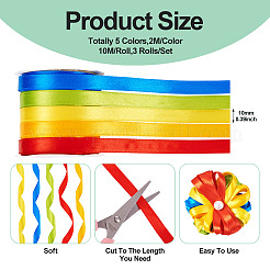 3 Rolls Rainbow Color Polyester Ribbon Set&nbsp;OCOR-TA0002-17