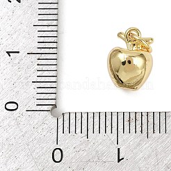 真鍮チャーム  カドミウムフリー＆鉛フリー  丸カン付き  3d アップルチャーム  18KGP本金メッキ  10.5x7.5mm  穴：3mm&nbsp;KK-L231-11G
