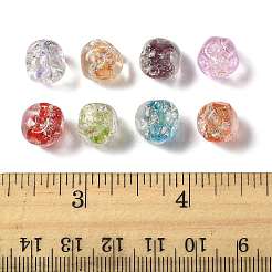 16個 8色 手作りホイルランプワークビーズ  ナゲット  ミックスカラー  9~10.5x10~11.5x10~11.5mm  穴：1.2~1.8mm  2個/カラー&nbsp;FOLI-FS0001-04