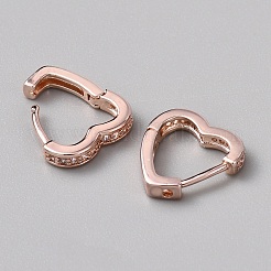 真鍮製フープピアス  ハート  ローズゴールド  14.5x14x3mm&nbsp;EJEW-WH0023-13RG
