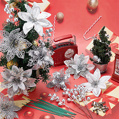 Christmas Theme Decoration 28Pcs Plastic Artificial Flower & Plant&nbsp;DIY-FH0003-14
