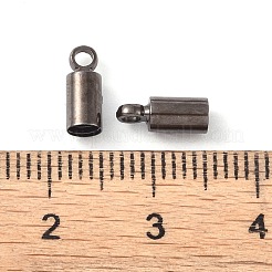 真鍮製コードエンドパーツ  ニッケルフリー  ガンメタ色  9x3.5mm  穴：1.5mm  3mm内径&nbsp;EC038-B-NF