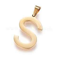 304ステンレススチールペンダントとスタッドピアスジュエリーセット  アルファベット  文字.s  20~23x13~19x1.5mm  穴：6x3mm  6~10x6~9x1mm  ピン：0.8mm&nbsp;SJEW-P099-19G