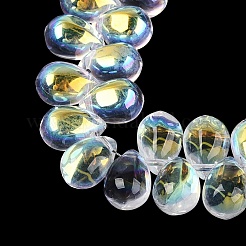 Electroplate Transparent Glass Beads Strands&nbsp;GL-N005-02A-B01