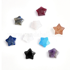 9個 9スタイルの天然混合宝石チャーム  スター  多面カット  13~13.5x14~14.5x6~6.5mm  穴：0.8mm  1個/スタイル&nbsp;G-BC0001-18