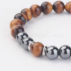 Non-Magnetic Synthetic Hematite Beaded Stretch Bracelets&nbsp;BJEW-JB02900