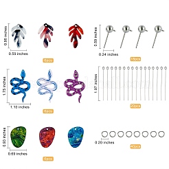 DIY Snake & Leaf Drop Earring Making Kit&nbsp;DIY-SZ0007-59