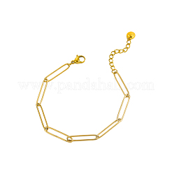304 Stainless Steel Paperclip Chains Bracelets&nbsp;STAS-OY016-99G