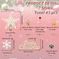 7 Styles Merry Christmas Plastic Pendants Decoration Set&nbsp;HJEW-BC0001-45