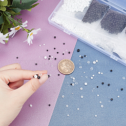 ガラスビーズセット  透明＆不透明  ラウンド  ミックスカラー  2mm  穴：1mm  20g(1333個)/スタイル&nbsp;GLAA-PH0001-64