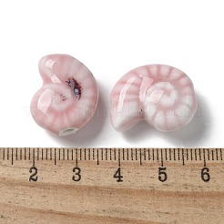 手作りの陶器ビーズ  カタツムリ  ピンク  20~21x16~17x9~10.5mm  穴：2~3mm&nbsp;PORC-L080-F02