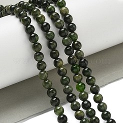 天然グリーンディオプサイドビーズ連売り  ラウンド  6x5.5mm  穴：0.8mm  約69個/連  15.51''（39.4センチメートル）&nbsp;G-K382-B01-01