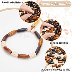 160Pcs 4 Colors Natural Maple Wood Beads&nbsp;WOOD-HY0001-18