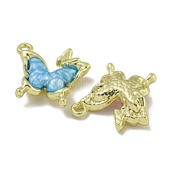 ラックメッキ合金ペンダント  樹脂と  鉛フリー＆カドミウムフリー＆ニッケルフリー  蝶のチャーム  ゴールドカラー  17x15x3.5mm  穴：1.2mm&nbsp;PALLOY-F312-10G