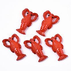 樹脂チャーム  模造食品  手短に  レッド  49x31.5x13mm  穴：2mm&nbsp;X-RESI-R426-01