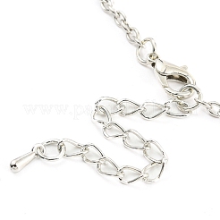 Valentine's Day Acrylic Pendant Necklace with Zinc Alloy Chains&nbsp;LS-NJEW-D049-01A-P