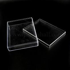 蓋付き長方形プラスチックビーズ収納容器  キャンディボックス容器  透明  16x12.5x3.8cm&nbsp;CON-R006-06