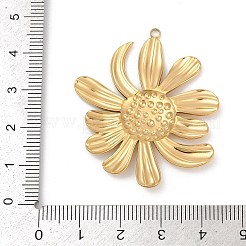 304ステンレスペンダント  イオンプレーティング（ip）  花のチャーム  18KGP本金メッキ  44x37.5x3mm  穴：2mm&nbsp;STAS-C121-44K-G