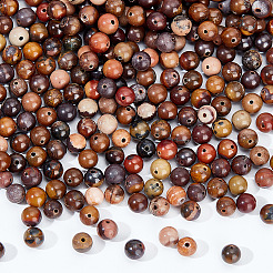 5 Strands Natural Chinese Writing Stone Round Beads Strands&nbsp;G-NB0004-41