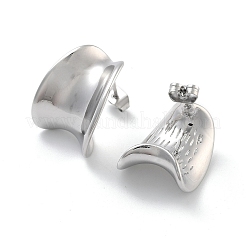 変色しない304ステンレススチールスタッドピアス  女性のためのジュエリー  ツイスト  ステンレス鋼色  19.5x15mm&nbsp;EJEW-K281-08P