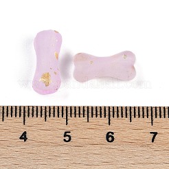 グラデーションカラー透明アクリルビーズ  金色の箔付き  骨  スミレ  15x7x6.5mm  穴：2.5mm  約：29個/ 10 G&nbsp;X1-OACR-M023-01G