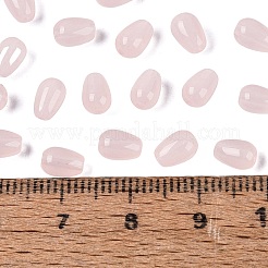模造ヒスイのガラスビーズ  ティアドロップ  ミスティローズ  6x4x4mm  穴：1mm  約6666個/1000g&nbsp;GLAA-Q113-01A-B02