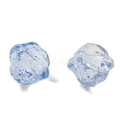 透明ガラスビーズ  グラデーションカラー  クルミ  コーンフラワーブルー  12x13x12mm  穴：1.2mm&nbsp;LS-GLAA-D025-04D