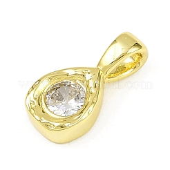 Brass Pave Clear Cubic Zirconia Pendants&nbsp;KK-L238-24G