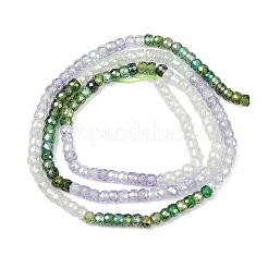 立方晶ジルコニアビーズ連売り  多面カット  ロンデル  ダークオリーブグリーン  3.5x2.5mm  穴：0.6mm  約164個/連  14.57''（37センチメートル）&nbsp;ZIRC-P125-2x3mm-04