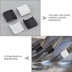 Ahademaker 200 個 2 色 u 形 pvc プラスチック バックル エッジ バンディング用  ワード愛  ミックスカラー  1.5x1.5x0.06cm  100個/カラー&nbsp;FIND-GA0002-12