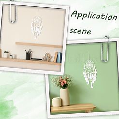 Woven Web/Net with Tassels Hanging Ornaments&nbsp;AJEW-WH20075-001B