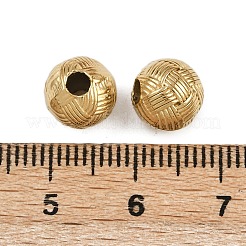 304ステンレススチールビーズ  イオンプレーティング（ip）  ラウンド  18KGP本金メッキ  8.5x7.5mm  穴：2.5mm&nbsp;STAS-K295-26G