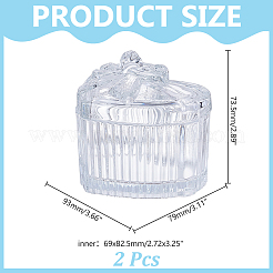 Heart-Shaped Glass Storage Box with Bow&nbsp;DJEW-WH0039-187