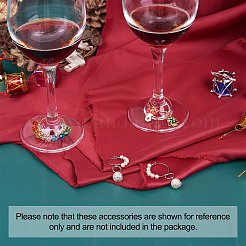 Brass Wine Glass Charm Rings&nbsp;KK-CD0001-05