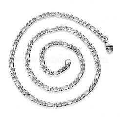 Non-Tarnish 304 Stainless Steel Figaro Chain Necklaces&nbsp;NJEW-S420-003B-P