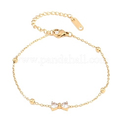 304 Stainless Steel Rhinestone Link Bracelets&nbsp;BJEW-B171-13G