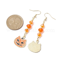 Halloween Gingerbread Man/Pumpkin/Witch Hat Alloy Enamel Dangle Earrings for Women&nbsp;EJEW-JE05897