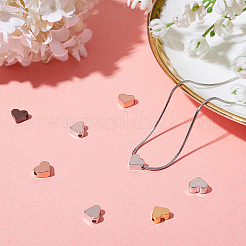 真鍮ビーズ  鉛フリー＆カドミウムフリー＆ニッケルフリー  ハート  ミックスカラー  6x7x3mm  穴：1.2mm  4色  10個/カラー  40個/セット&nbsp;KK-PH0036-53-NR