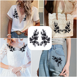 Polyester Paillette Embroidered Cloth Sew on Patches&nbsp;PATC-WH20008-04A