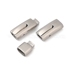 304ステンレススチールスナップロック留め具  長方形  ステンレス鋼色  41x8.5x8.5mm  穴：6.5x3mm&nbsp;STAS-U055-02D-P