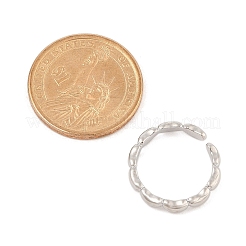 女性用真鍮オープンカフリング  ハート  プラチナ  3.5mm  調整可能&nbsp;RJEW-U032-04G