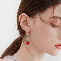 30本5色ラックメッキ合金エナメルペンダント  カドミウムフリー＆ニッケルフリー＆鉛フリー  ライトゴールド  桃  ミックスカラー  17x16x3mm  穴：1.2mm  6個/カラー&nbsp;ENAM-SZ0005-84