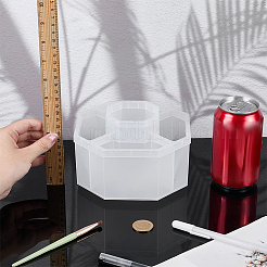 プラスチック製回転ペンホルダー  八角形  透明  148x148x102mm&nbsp;AJEW-WH0752-177A