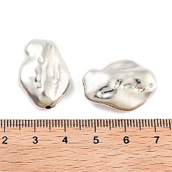 CCBプラスチックビーズ  ナゲット  プラチナ  24.5x17.5x8.5mm  穴：1.6mm  約353個/500g&nbsp;CCB-S164-16P