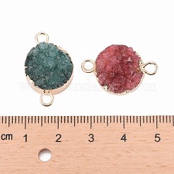 Natural Drusy Agate Flat Round Links connectors&nbsp;G-P090-17