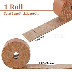 Puイミテーションレザーコード  衣類用  フラット  砂茶色  25x1.8mm  約2.19ヤード（2m）/ロール&nbsp;LC-WH0006-06B-07