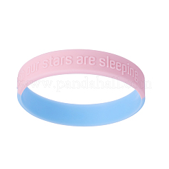 シリコンリストバンドブレスレット  コードブレスレット  カラフル  7-1/8インチ（18cm）  12mm&nbsp;BJEW-TW0001-01