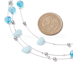 Natural White Jade 3 Layer Necklaces&nbsp;NJEW-JN05051